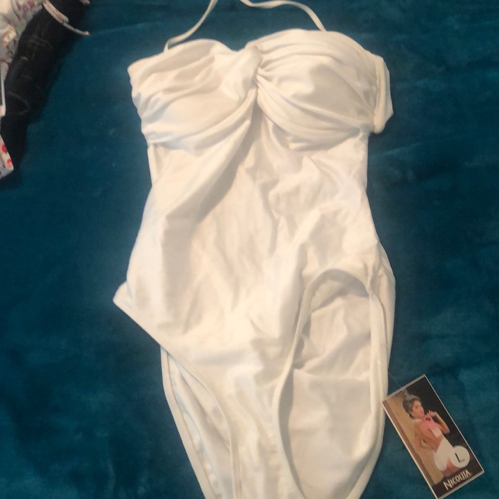White curvy bathing suit